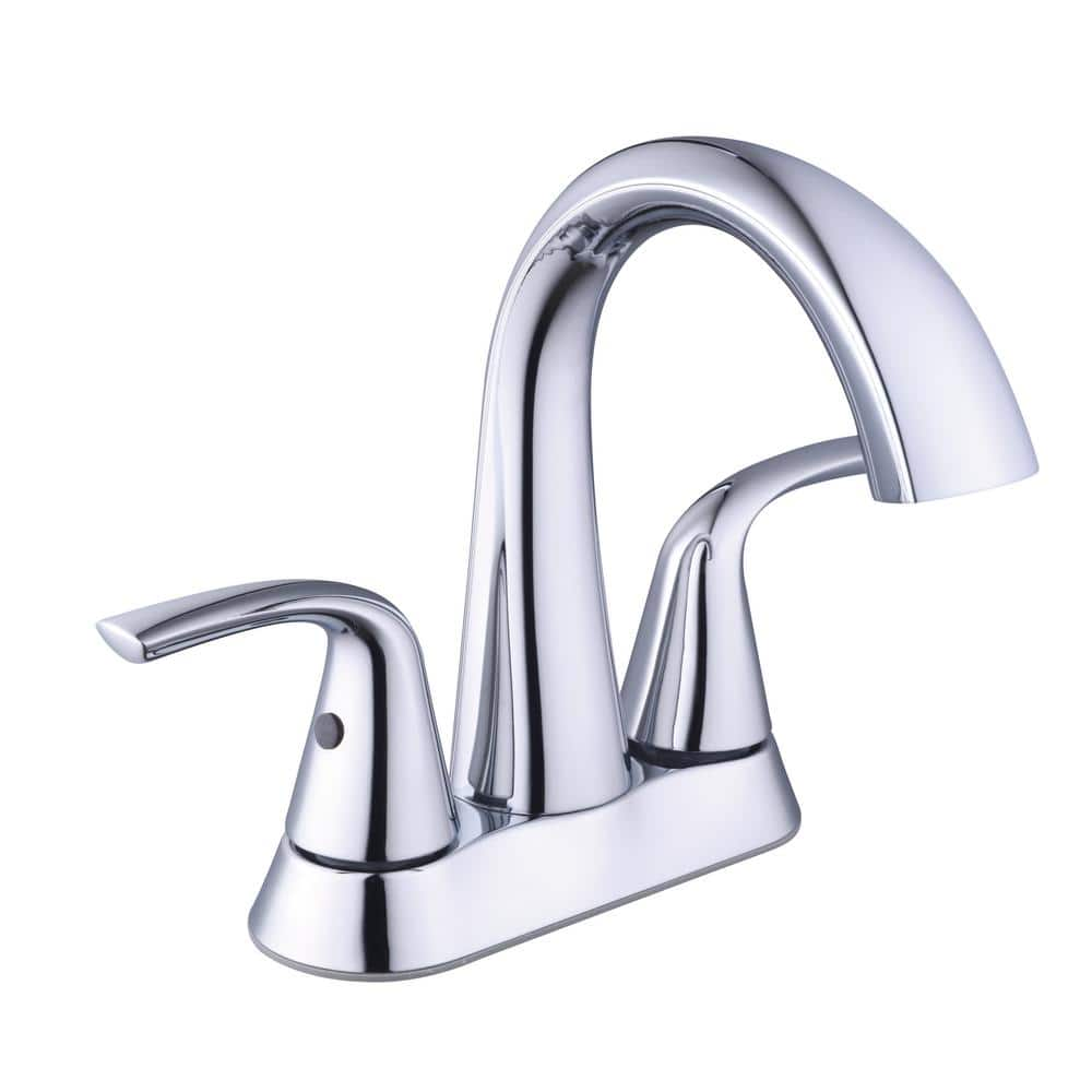 Glacier Bay Irena 4 in. Centerset Double-Handle High-Arc Bathroom Faucet in Polished Chrome