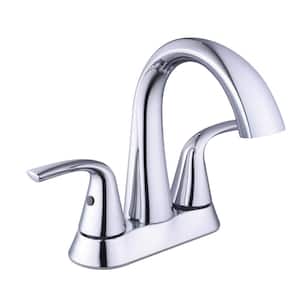 Irena 4 in. Centerset Double-Handle High-Arc Bathroom Faucet in Polished Chrome