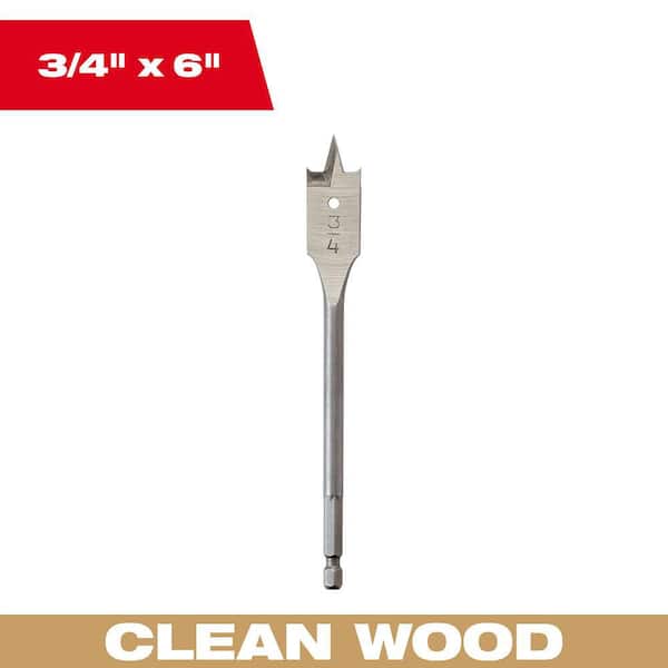 Milwaukee 3/4 in. x 6 in. High Speed Steel Flat Wood Boring Bit