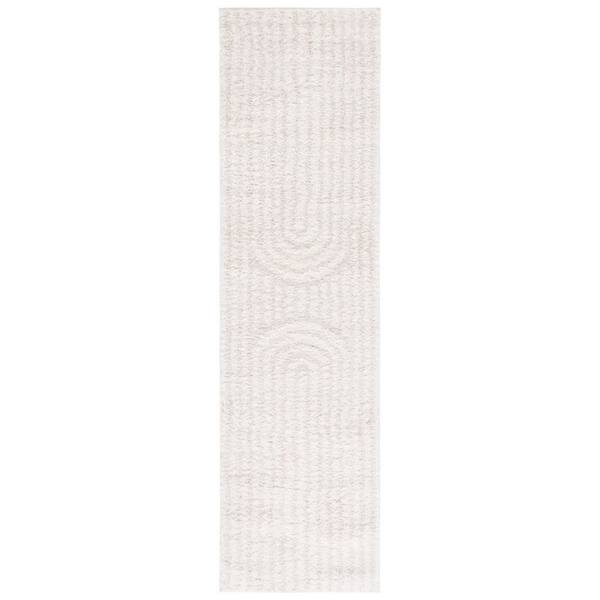 Norway 2 ft. x 12 ft. Ivory/Gray Geometric Runner Rug