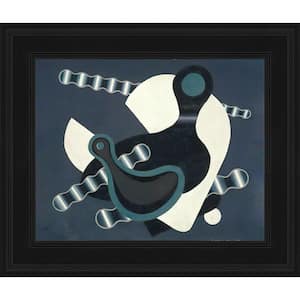 Composition-crank and chain by Edward Wadsworth Gallery Black Framed Abstract Oil Painting Art Print 10.5 in. x 12.5 in.