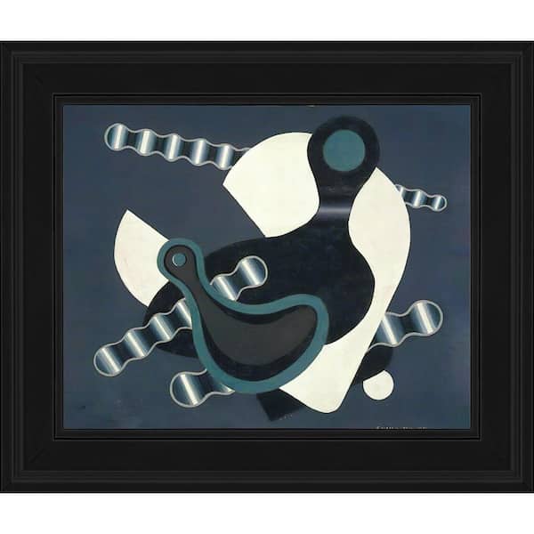 LA PASTICHE Composition-crank and chain by Edward Wadsworth Gallery Black Framed Abstract Oil Painting Art Print 10.5 in. x 12.5 in.