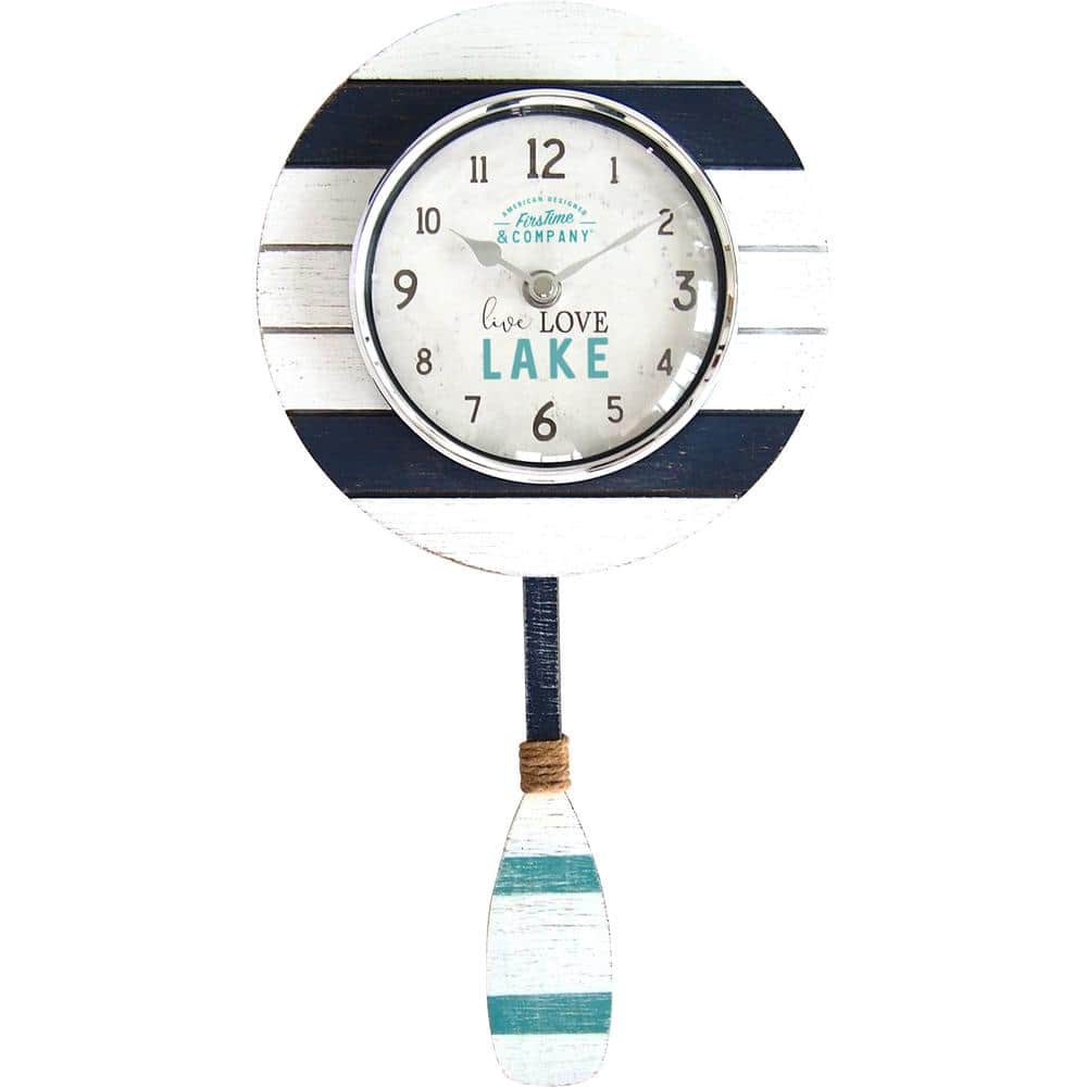 FirsTime & Co. 17.5 in. x 8 in. Oar Pendulum Wall Clock 51001 The