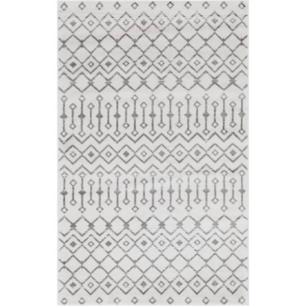 Moroccan Trellis White 10 ft. 8 in. x 16 ft. 5 in. Area Rug