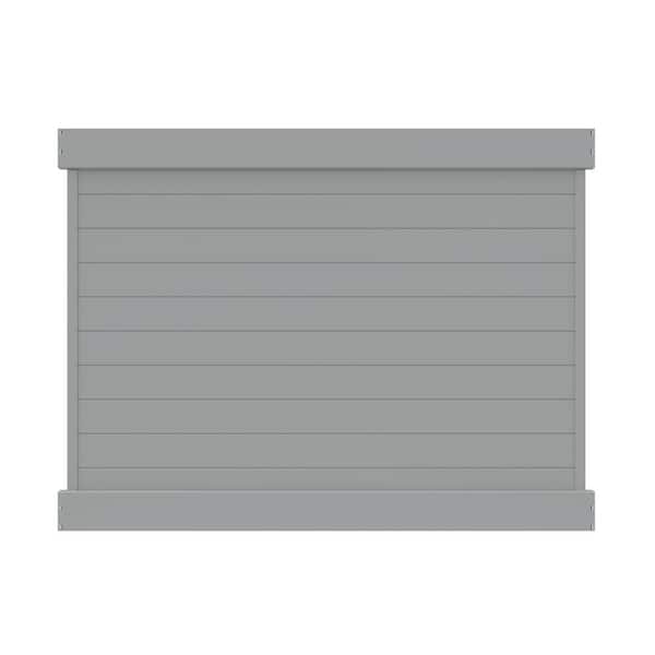 Barrette Outdoor Living Horizontal 6 ft. H x 8 ft. W Gray Vinyl Privacy Fence Panel (Unassembled)