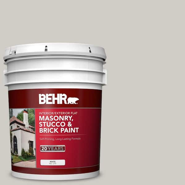 BEHR 5 gal. #PPU26-10 Chic Gray Flat Masonry, Stucco and Brick Interior/Exterior Paint