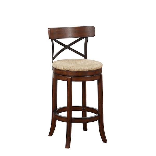 Boraam Myrtle 29 in. Mahogany Wood Frame Bar Stool