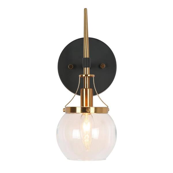 LNC Capensis Mid-Century Modern 4.7 in 1-Light Brass and Black