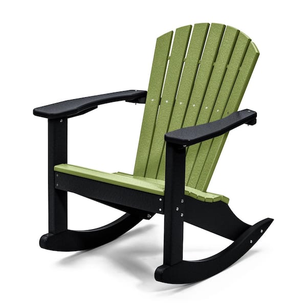 Perfect Choice Classic Black Rocking Wood Adirondack Chair