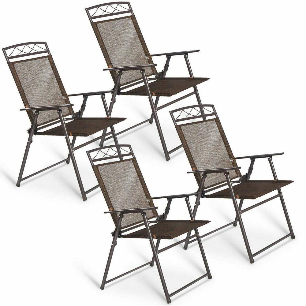 Folding Sling Metal Outdoor Lounge Chairs (4Pack) HYO64 The Home Depot