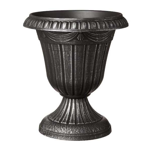 Arcadia Garden Products Traditional 16 in. x 18 in. Silver Plastic Urn