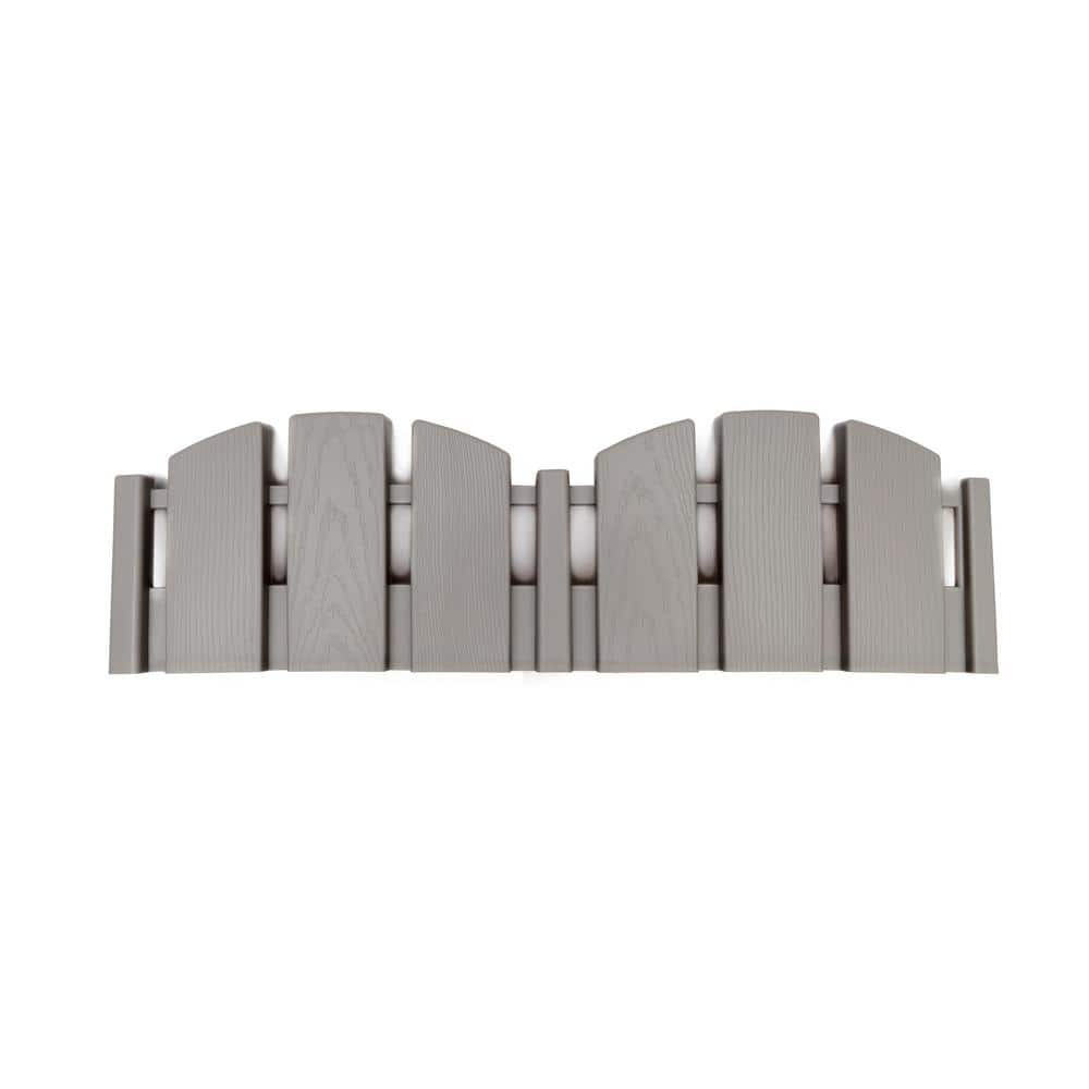Gray 60 ft. No-Dig Plastic Adirondack Landscape Edging Kit
