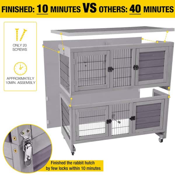 Aivituvin Rabbit Hutch Folding Bunny House Quickly Guadeloupe