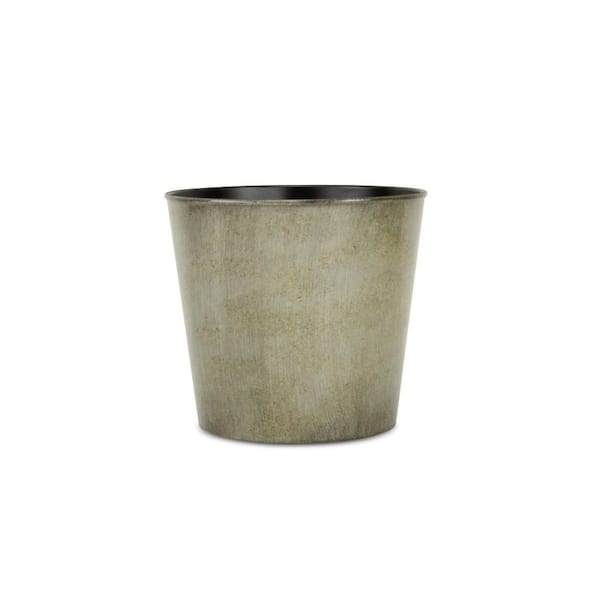 9 in. W x 8 in. H Gray Indoor/Outdoor Plastic Decorative Pots