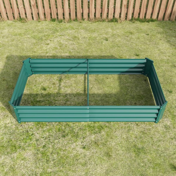Unbranded - 71 in. L x 36 in. W x 12 in. H Green Outdoor Metal Raised Garden Bed, Planter Box for Vegetables, Flowers, Herbs, Plants