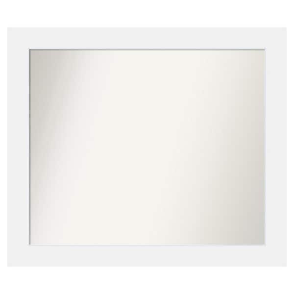 Amanti Art Corvino White 35 in. x 30 in. Custom Non-Beveled Matte Wood Framed Bathroom Vanity Wall Mirror