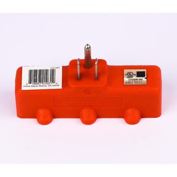 Heavy-Duty Grounded Triple Tap Adapter (2-Pack)