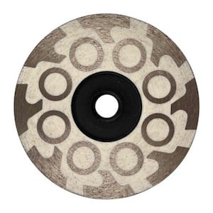 4 in. Natural and Engineered Stone, Medium Grit, Resin Filled Grinding Wheel, Wet or Dry, 5/8 in.-11 Threaded Arbor