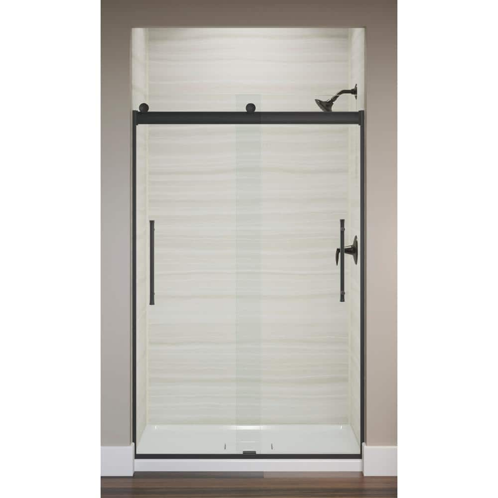 KOHLER Elmbrook 44-48 in. x 74 in. Frameless Sliding Shower Door in Matte  Black K-706852-8L-BL - The Home Depot