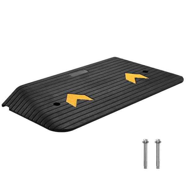 Upgraded Rubber Threshold Ramp, 3 in. Rise Door Ramp with 1-Channel, Natural Rubber Car Ramp, 33069 lbs. Load Capacity