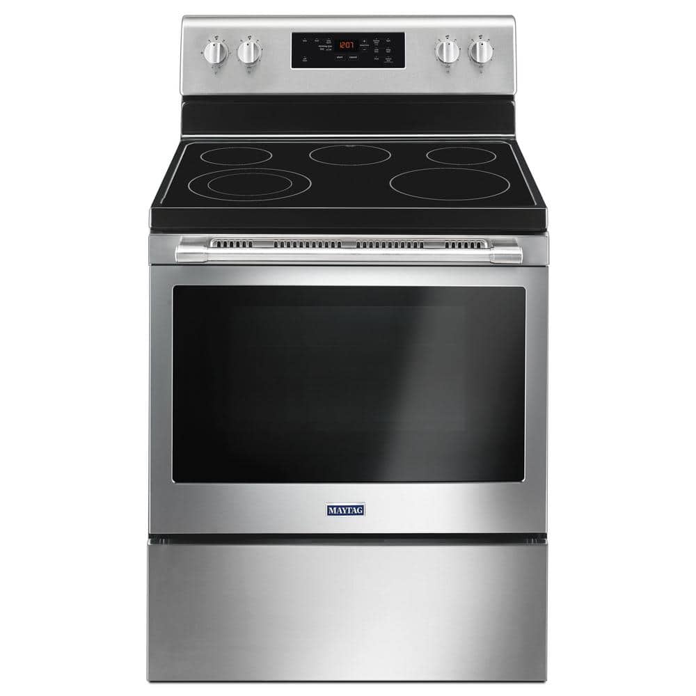 Maytag 5.3 cu. ft. Electric Range with Shatter-Resistant Cooktop in Fingerprint Resistant Stainless Steel