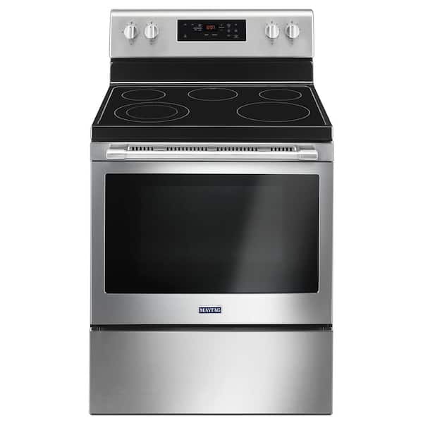 Maytag 5.3 cu. ft. Electric Range with Shatter-Resistant Cooktop in Fingerprint Resistant Stainless Steel 0