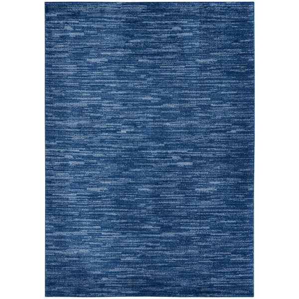 Essentials 4 ft. x 6 ft. Navy Blue Solid Contemporary Indoor/Outdoor Patio Area Rug