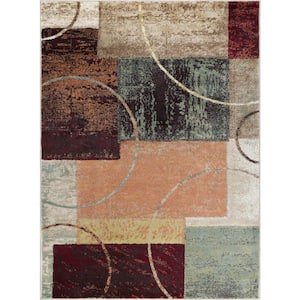 Deco Multi-Color 5 ft. x 7 ft. Abstract 3-Piece Rug Set