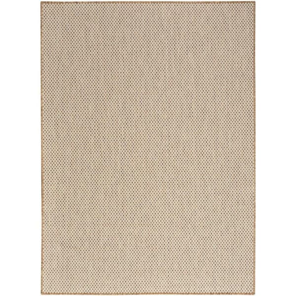 Courtyard Jute Ivory 6 ft. x 9 ft. All-Over Design Contemporary Area Rug