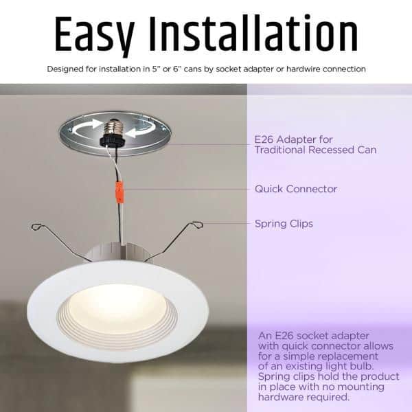 White Aluminum Circular LED Recessed Light Fixture