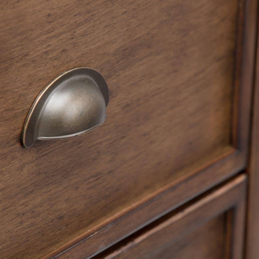 Rustic Natural Aged Brown Solid Hardwood Storage Cabinet