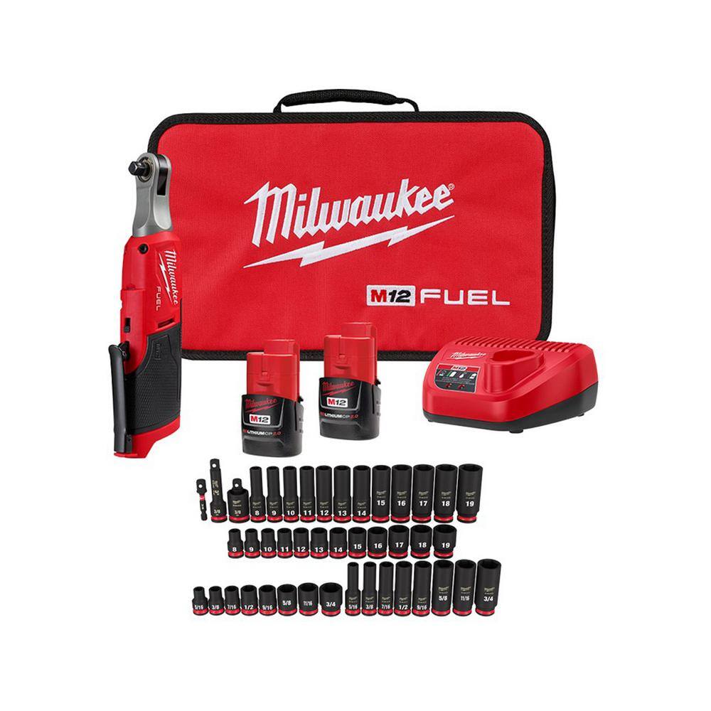 Milwaukee 43-Piece 3/8-Inch Drive Impact Socket Set – SAE & Metric, Deep & Mixed, Hard Case