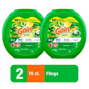Flings 3-In-1 Original Scent Laundry Detergent Pods (76-Count) (Multi-Pack 2)