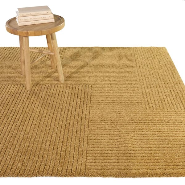 Catlin Gold 8 ft. x 10 ft. Stripe Area Rug