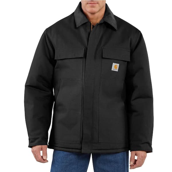 Carhartt Men's Large Black Cotton Arctic Quilt Lined Duck Traditional ...