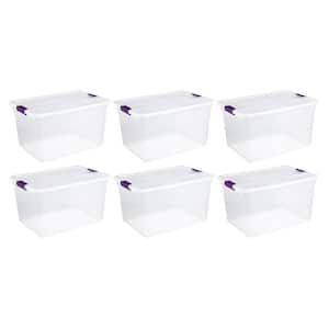66 Qt. Latching Handle Storage Container in Nesting Clear (6-Pack)