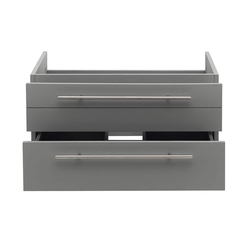 29'' Gray Solid Wood & MDF Modern Wall-Mounted Vanity Cabinet