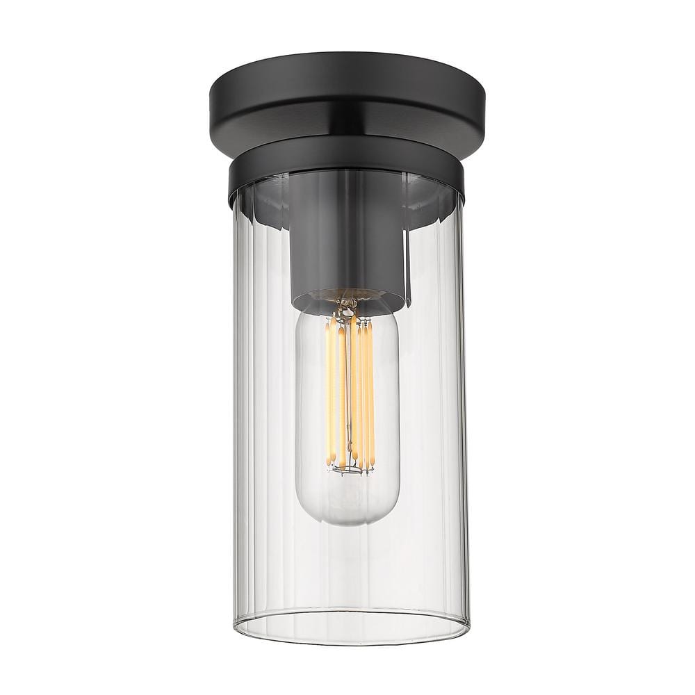 Winslett 4.75 in. 1-Light Matte Black Semi-Flush Mount price history on PriceWatchPro