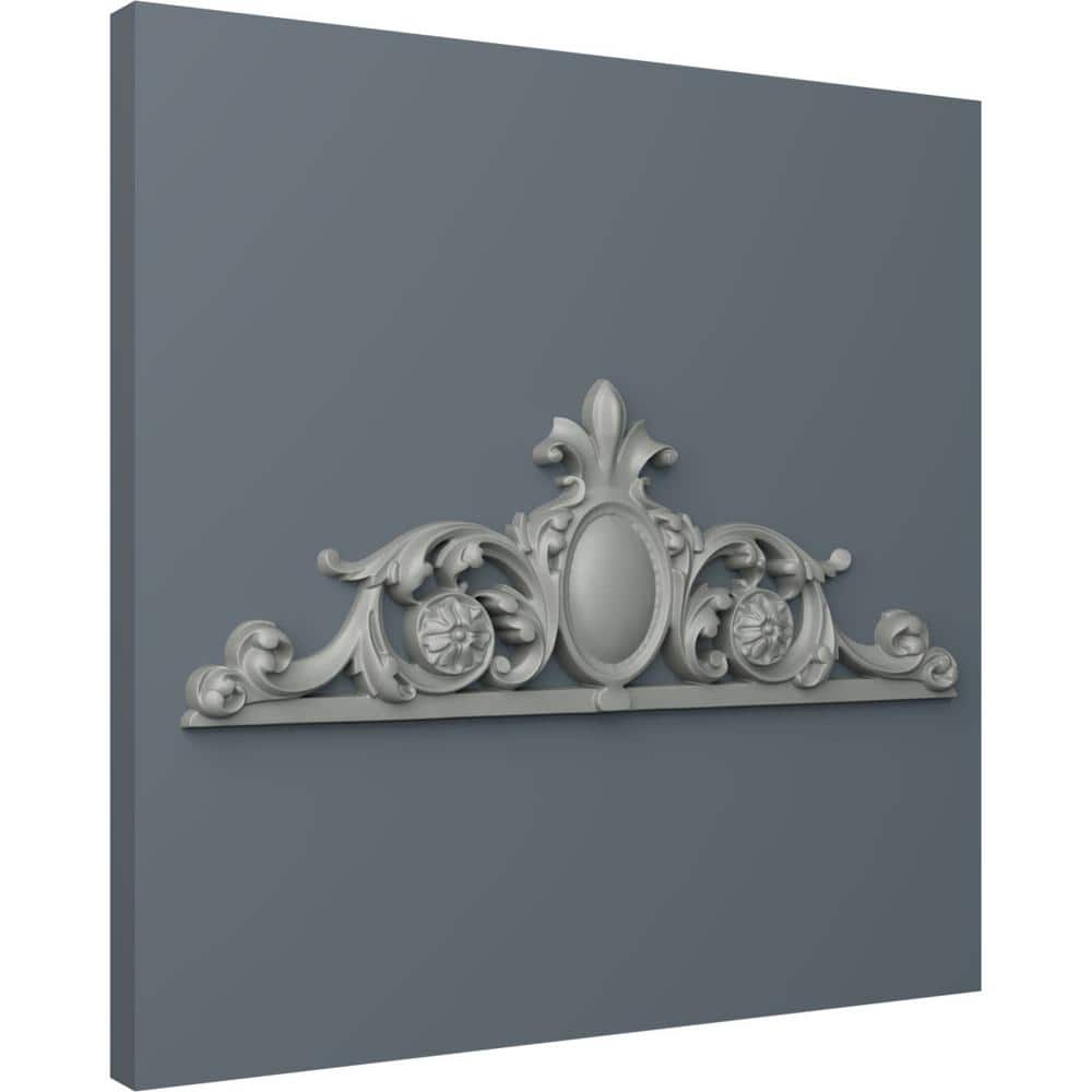 White Polyurethane Rectangular Crown Onlay with Scrolls