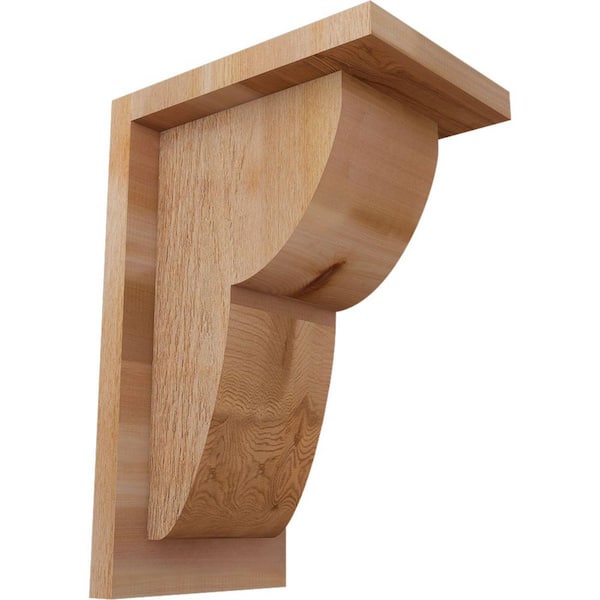 Ekena Millwork 6 in. x 8 in. x 12 in. Western Red Cedar Crestline Rough Sawn Corbel with Backplate