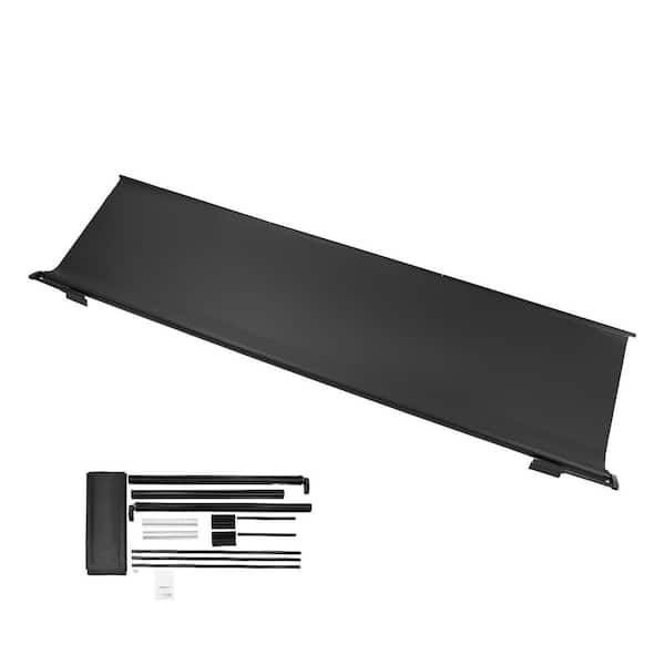 Camper Awning Fabric Replacement, 7 in. to 12 ft. Weatherproof Durable Slide Topper Awning, Heavy Duty, Black