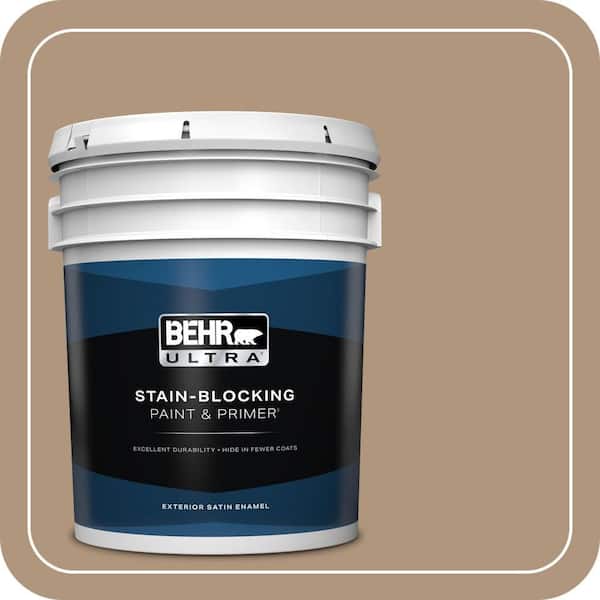 BEHR ULTRA 5 gal. Home Decorators Collection #HDC-WR14-3 Roasted Hazelnut Satin Enamel Exterior Paint & Primer