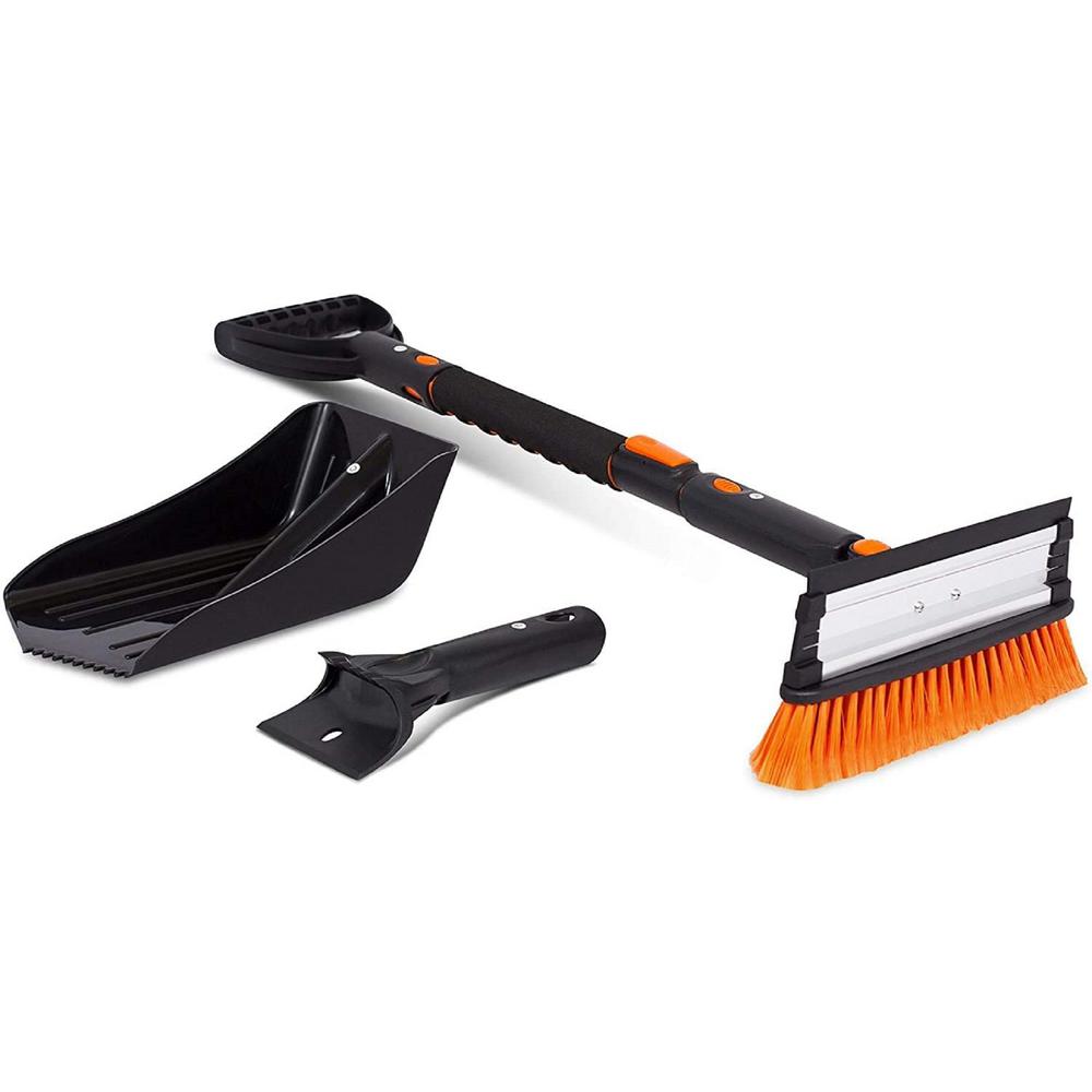Snow Moover 39 in. Extendable Snow Brush with Squeegee, Ice Scraper and Emergency Car Snow Shovel