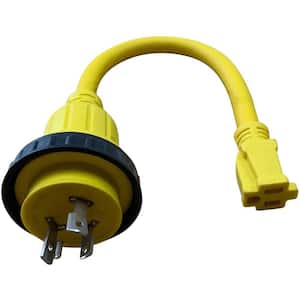 1.5 ft. 10/3 30 Male to 15 Amp Female Marine Shore Power Adapter