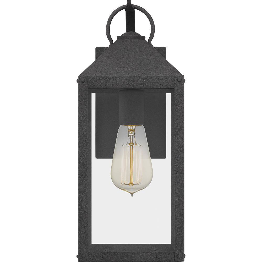 Thorpe 15" Mottled Black Metal Outdoor Wall Sconce
