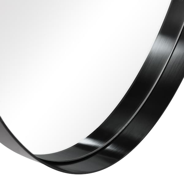 36 in. x 36 in. Round Black Stainless Steel Framed Mirror 36 in. x 36 in. Round Black Stainless Steel Framed Mirror