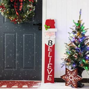 42.00 in. H Wooden Christmas Santa Porch Sign - Believe