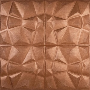 Falkirk Jura II 1/3 in. 28 in. x 28 in. Peel and Stick Copper Bronze Diamond PE Foam Decorative Wall Paneling (10-Pack)