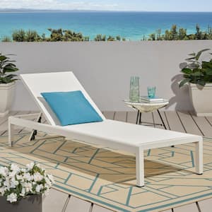 Cape Coral White 1-Piece Aluminum and Outdoor Patio Chaise Lounge