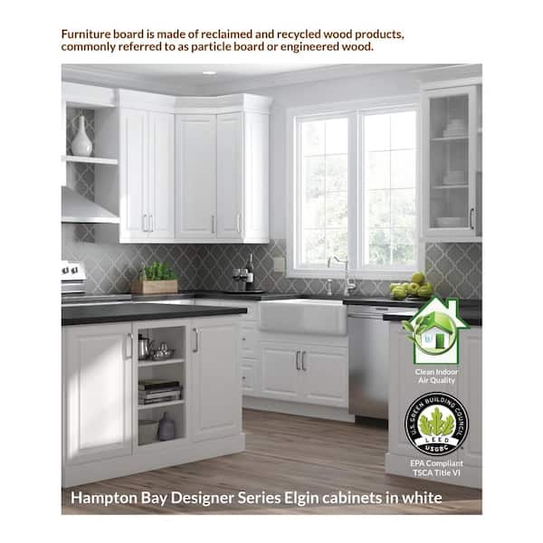 Hampton Bay Designer Series Melvern Assembled 36x30x12 In Wall Kitchen Cabinet With Glass Doors White Wgd3630 Mlwh Hampton Bay Designer Series Melvern, White Wall Kitchen Cabinet With Glass Doors